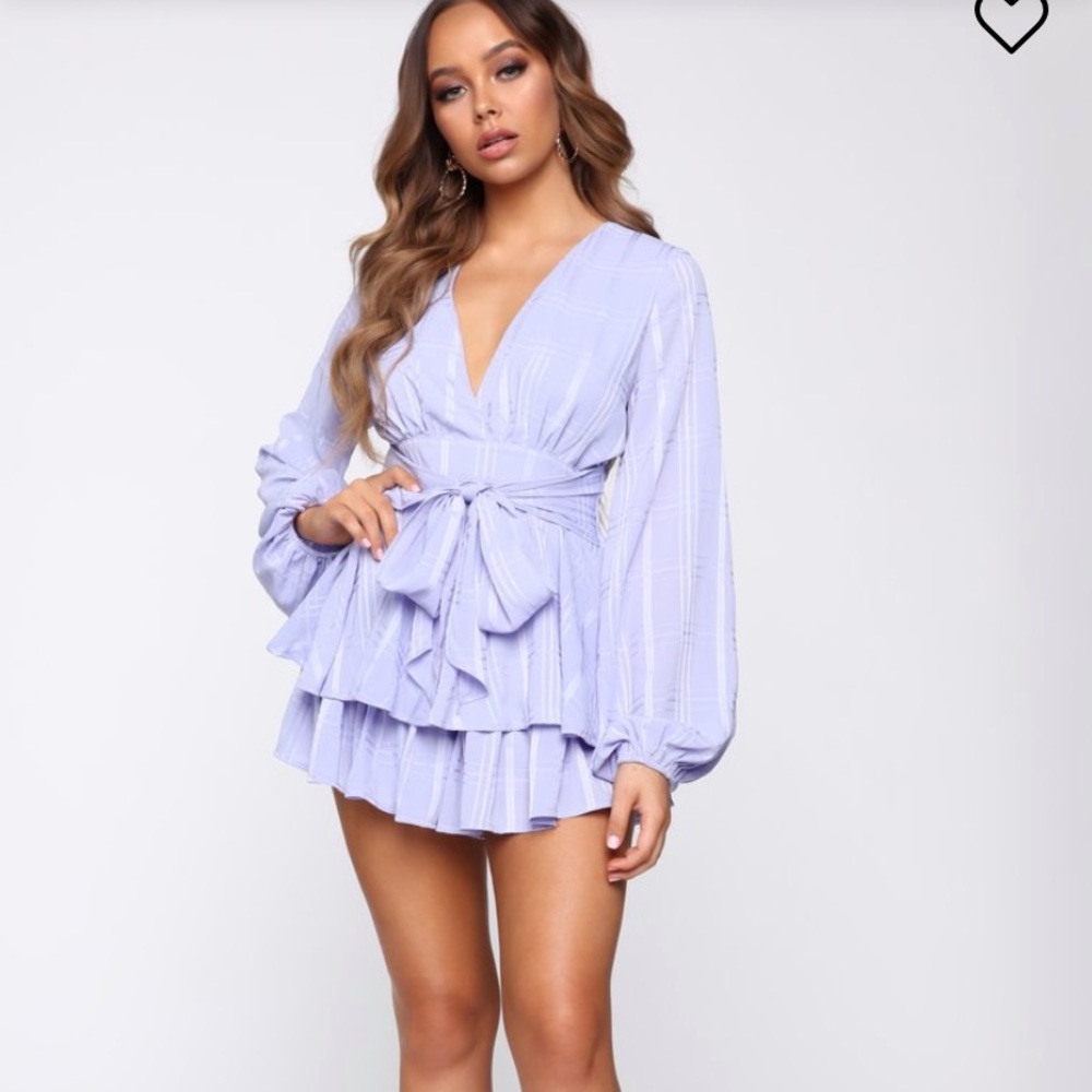 Lavender long sleeve romper